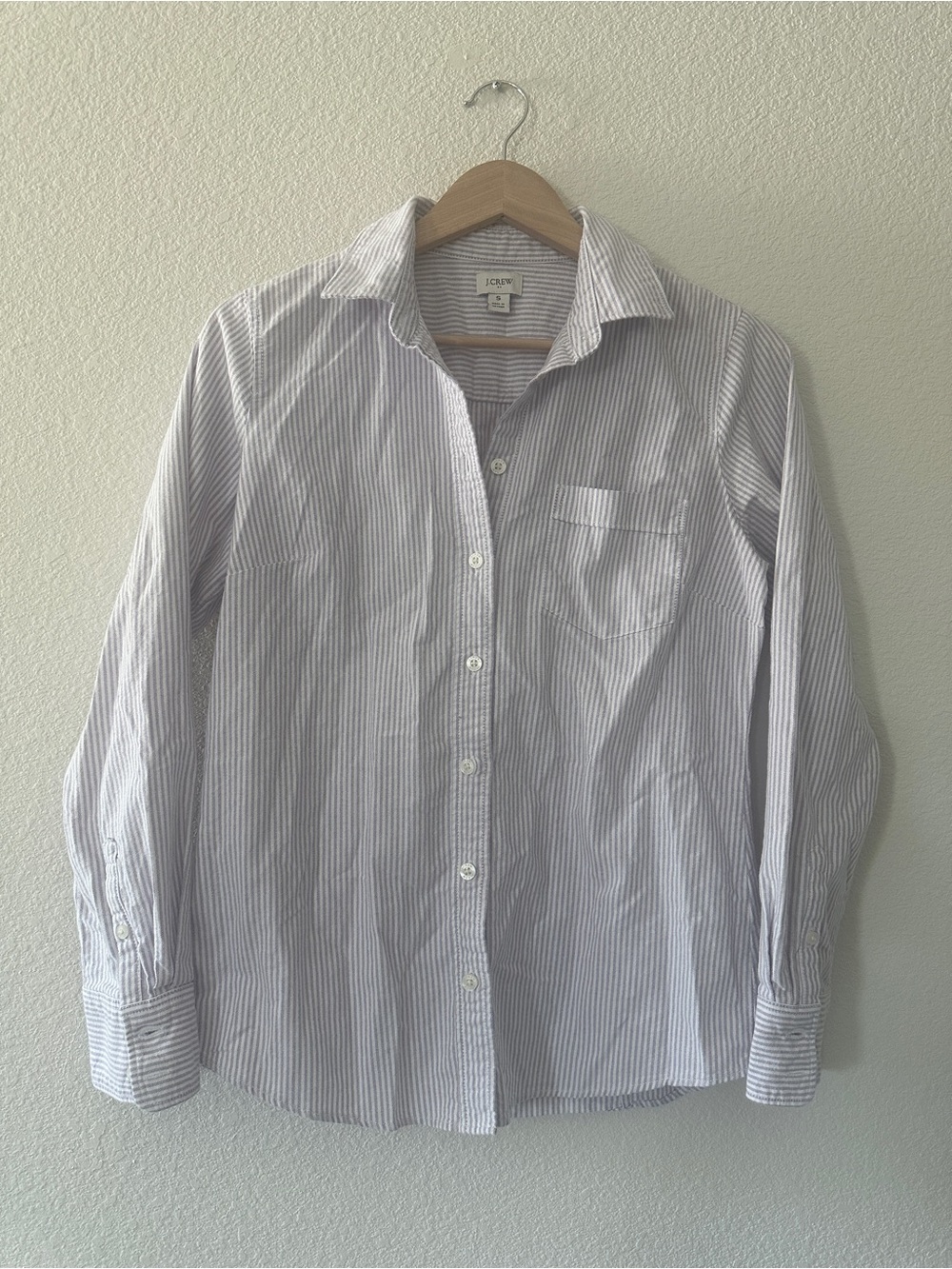 J. Crew Purple & White Pinstripe Women’s Button-Down Shirt